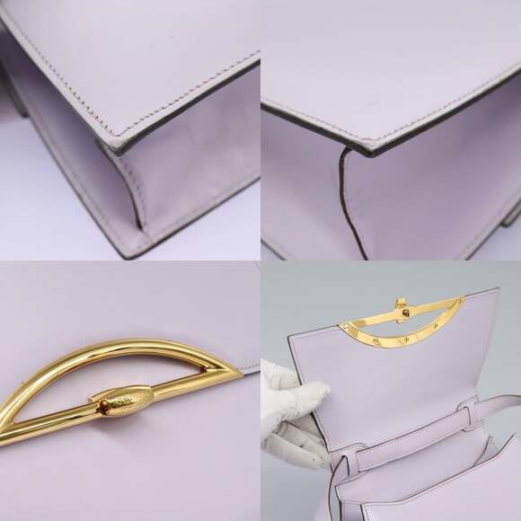 CELINE Hand Bag Leather Purple Gold - Picture 12 of 13